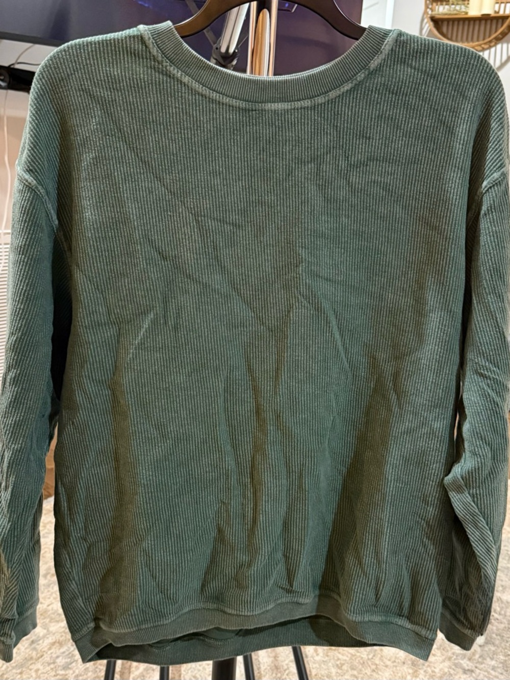 Crewneck Ribbed Sweater - Green